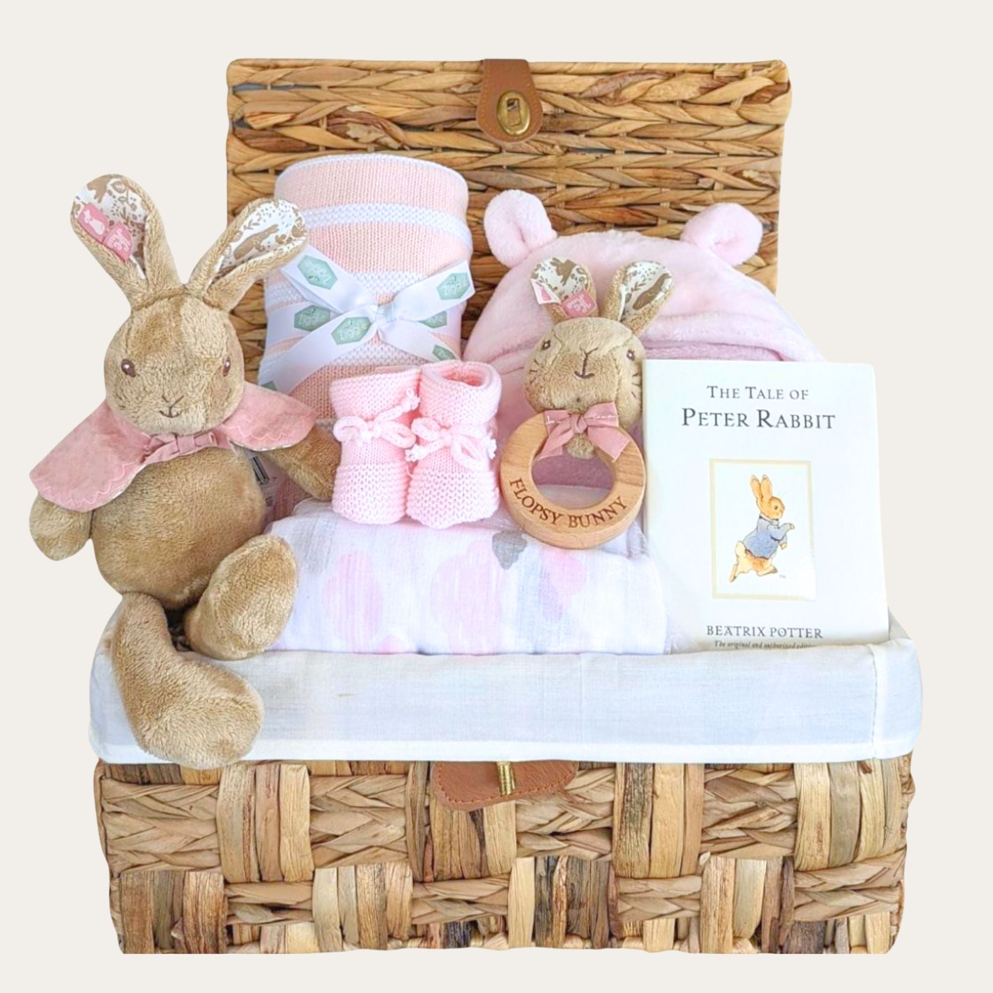 Embroidered and personalized baby gift set with Peter Rabbit hotsell