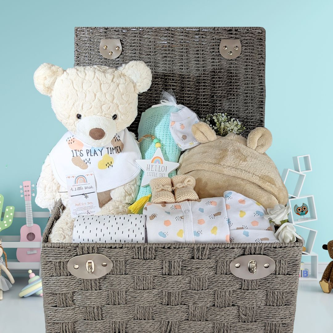 Large Teddy Hamper Hello Baby Hampers Bumbles Boo