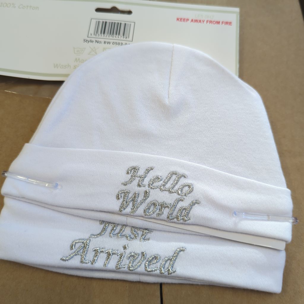 white baby hats 2 pack