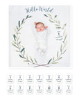 Large Cotton Swaddle and Milestone Cards 'Hello World'