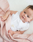 Light Pink Baby Blanket 'Ballet Slipper' Waffle Blanket