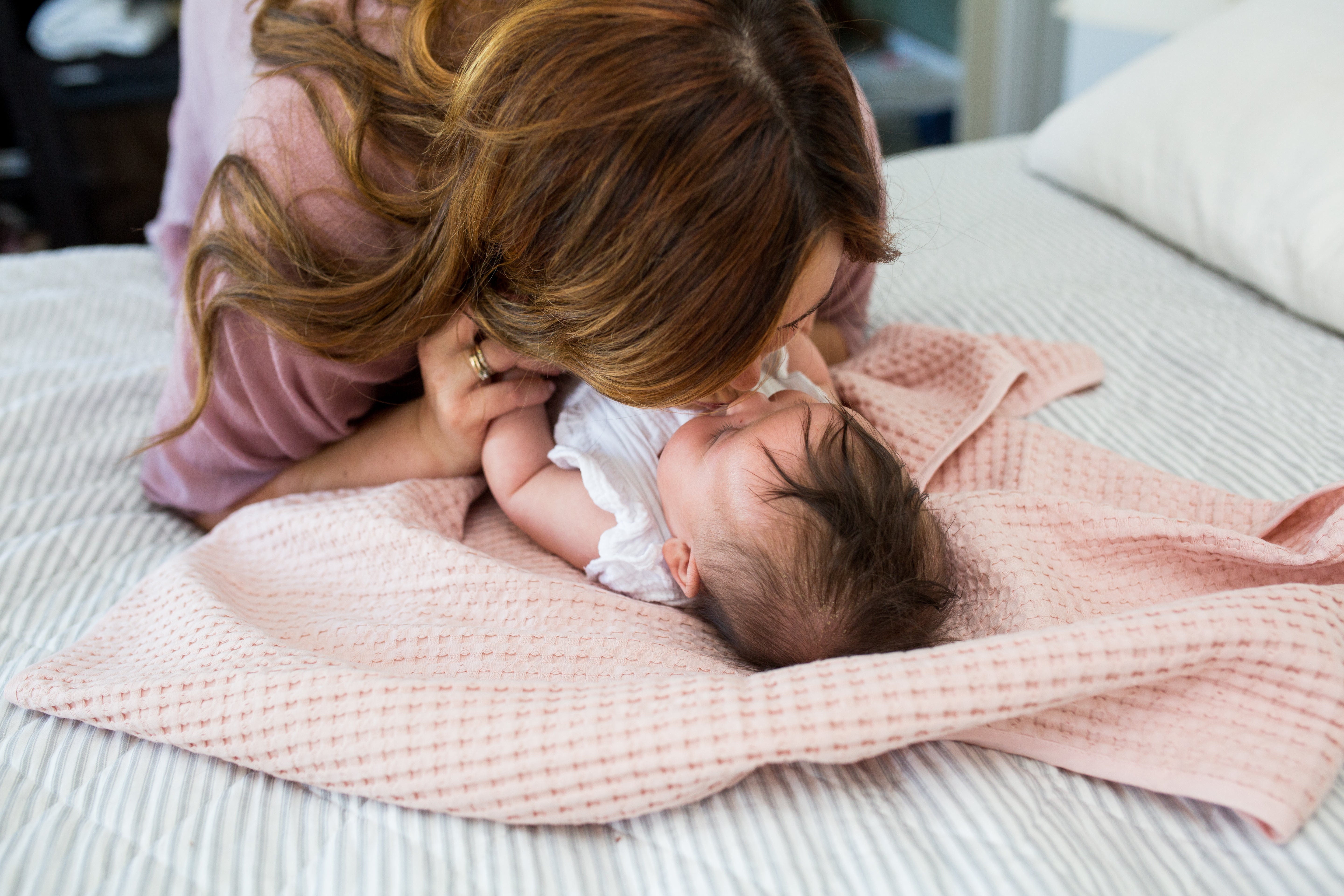 Light Pink Baby Blanket &#39;Ballet Slipper&#39; Waffle Blanket