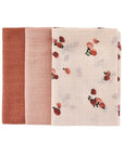 Organic Muslin Squares (pack of 3)  'Peaches'