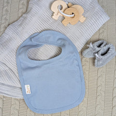 Dusky Blue Eco Ribbed Baby Bib