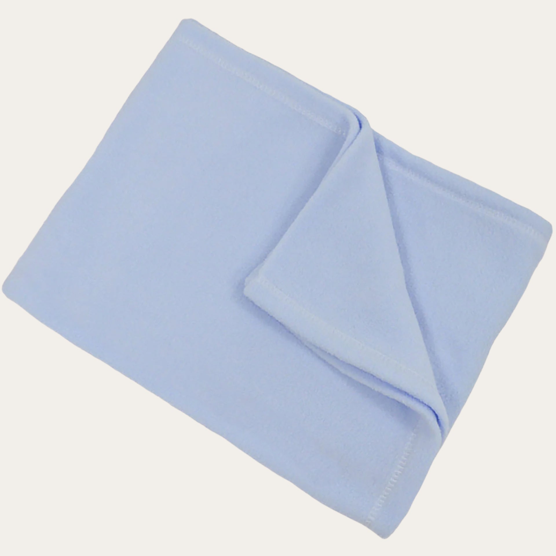 Personalisable baby plain blue fleece blanket wrap – 75 x 100cm.