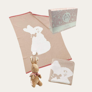 Flopsy Bunny plush toy and soft baby blanket set – ideal for baby showers – Bumbles and Boo.