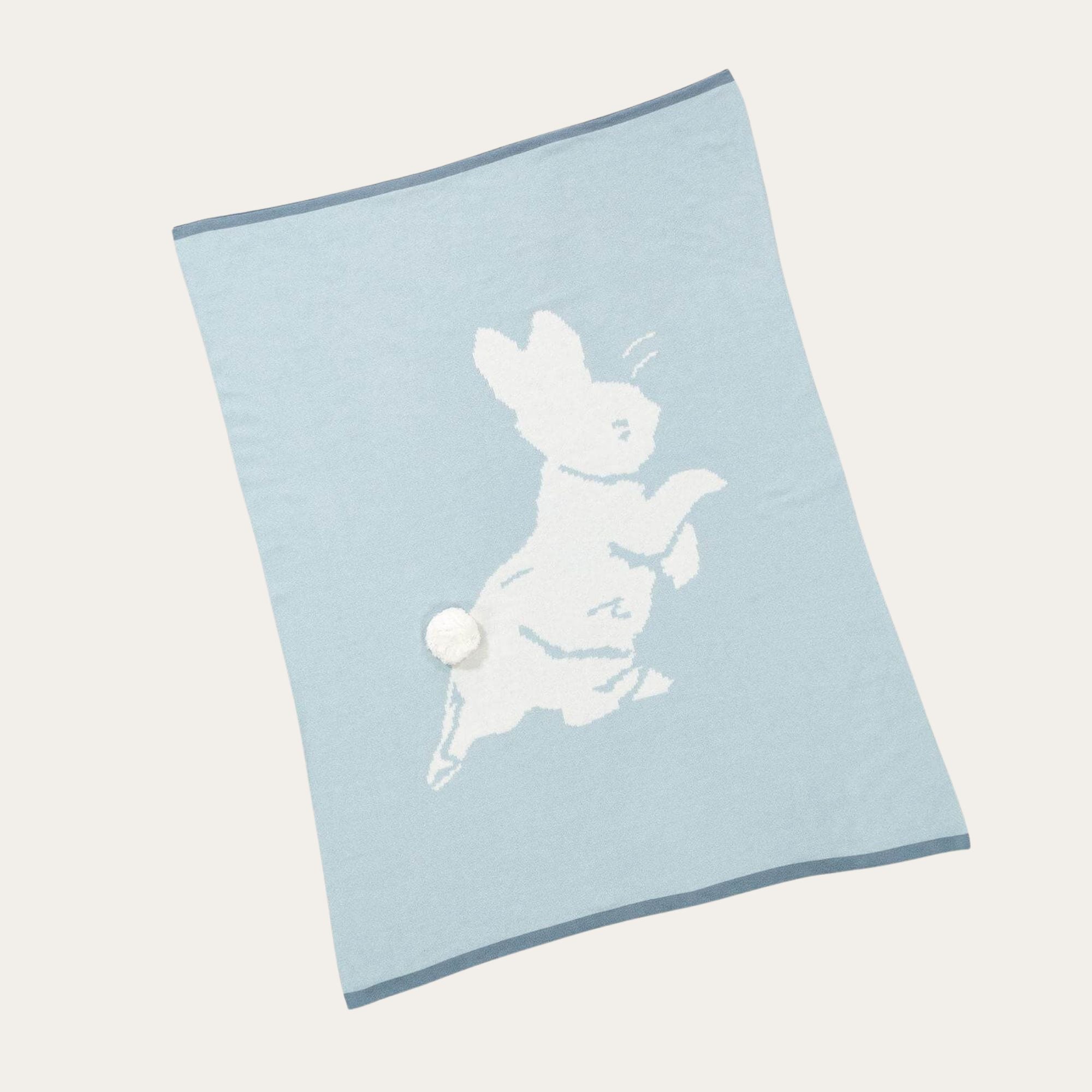 Soft signature peter rabbit knit blanket that can be personalised. Bumbles and Boo.