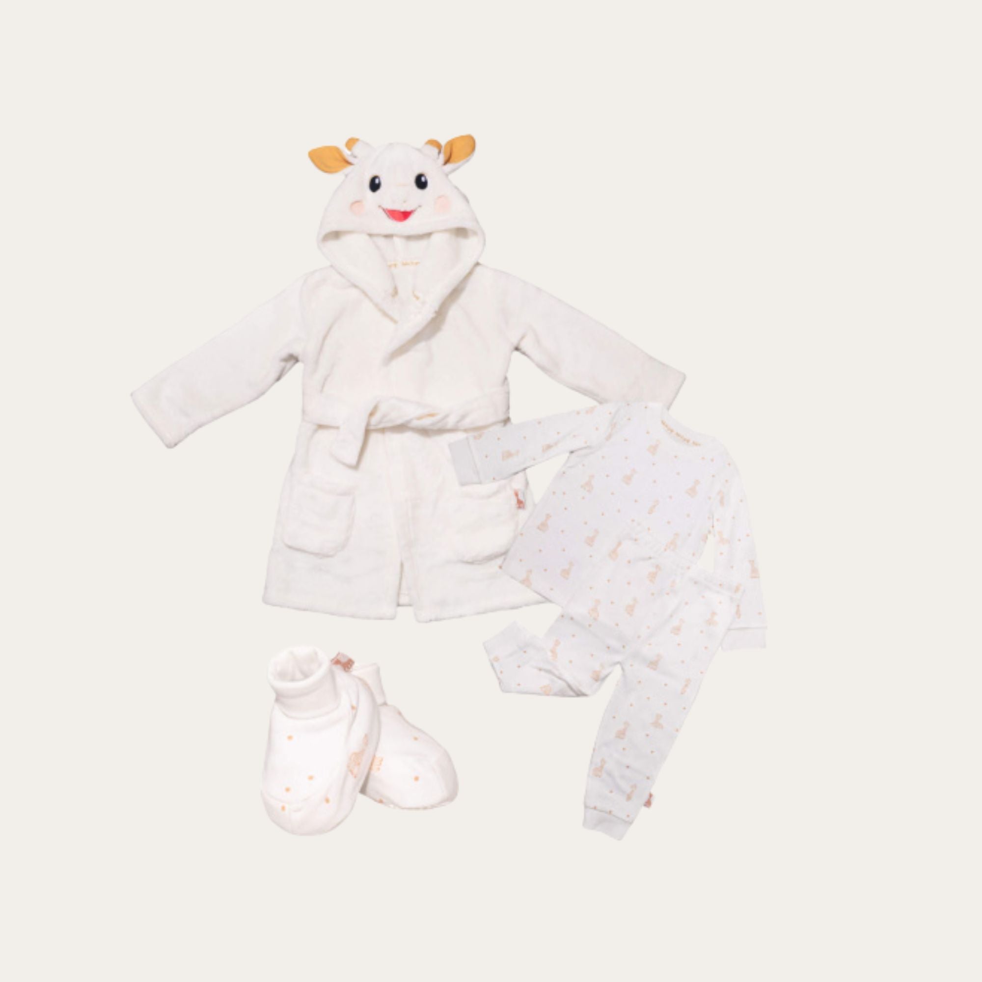 Sophie La Giraffe Baby Pyjamas, Booties & Robe Set