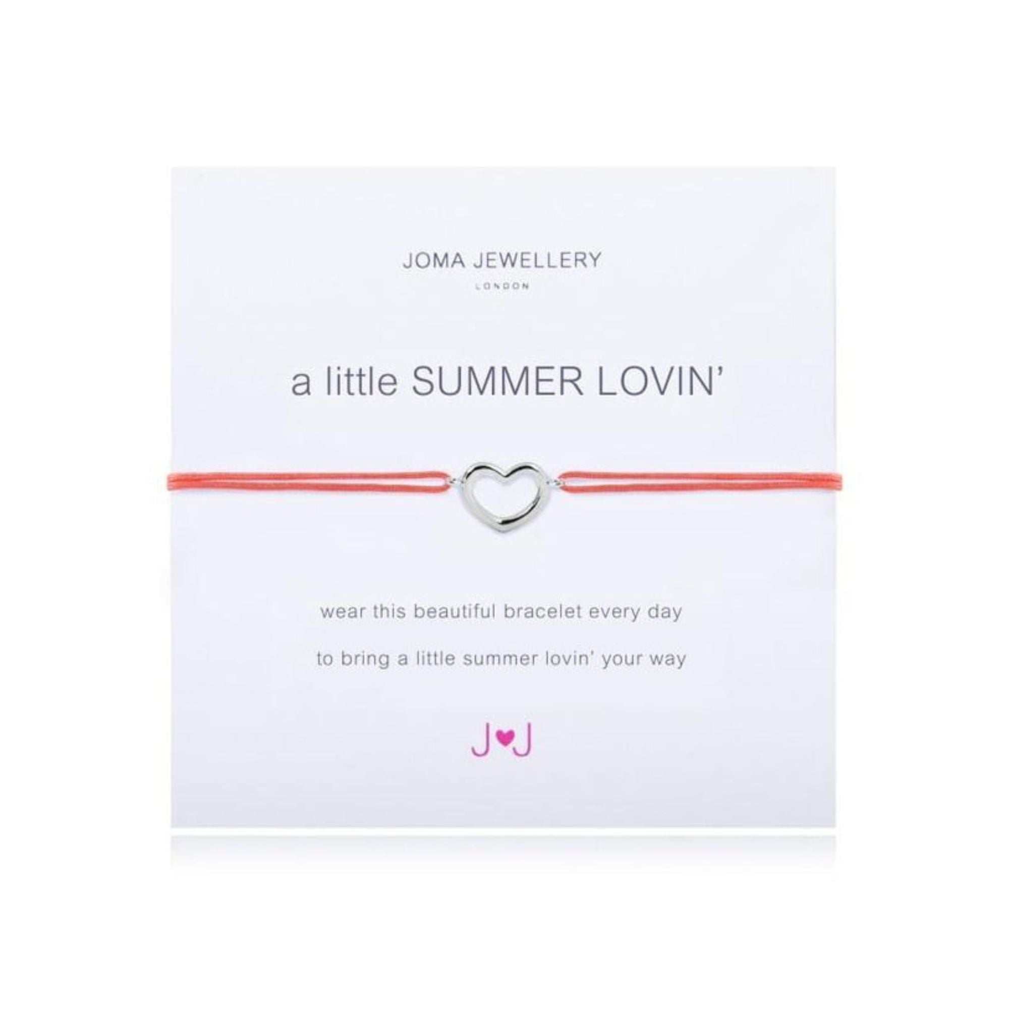 cord friendship bracelet with pink cord and heart charm. A little summer lovin'. 