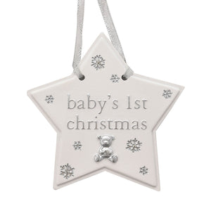 baby's first christmas hanging plaque