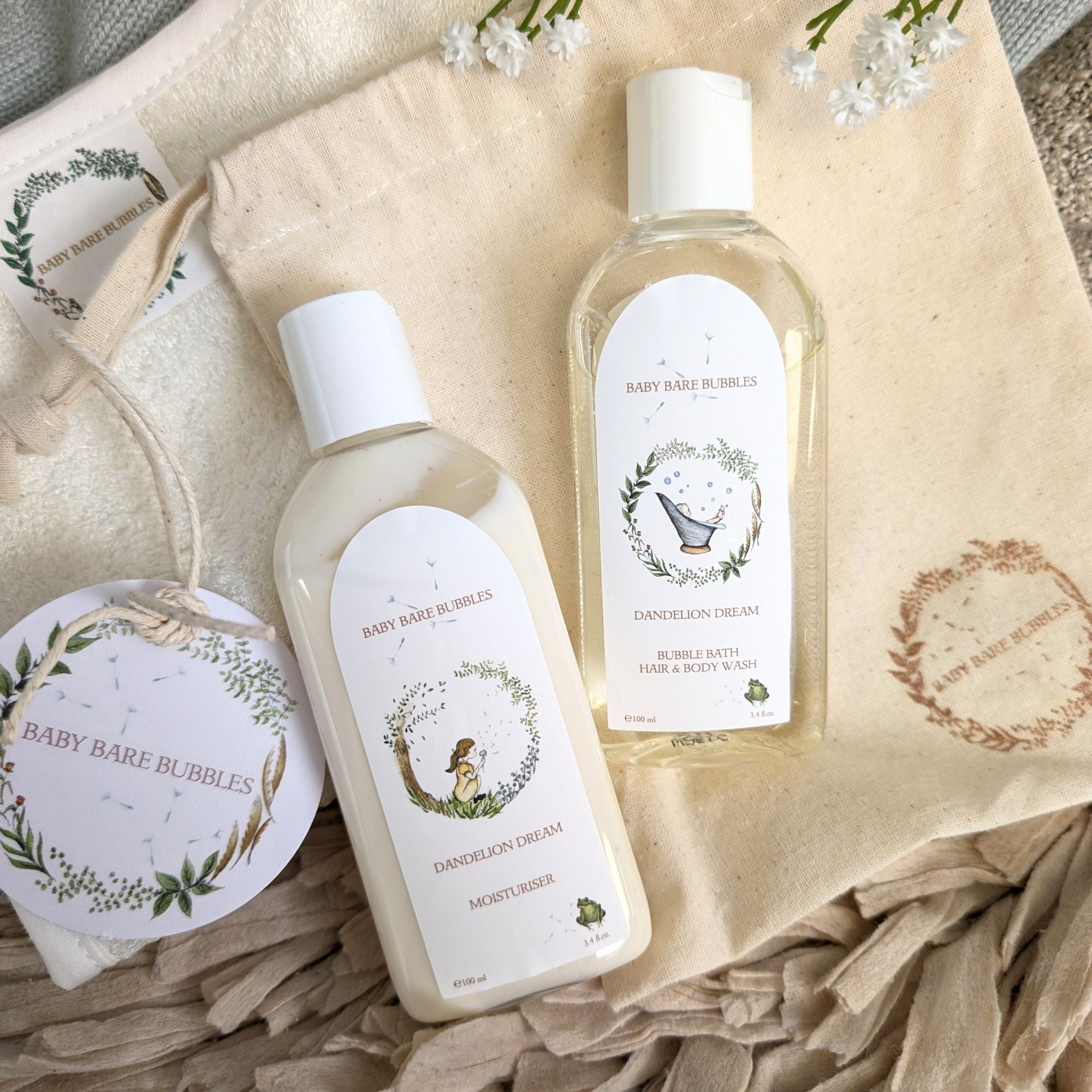 baby bare bubbles organic baby wash and skincare travel kit