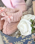 dusky pink baby booties