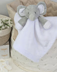 white and grey baby elephant soft toy