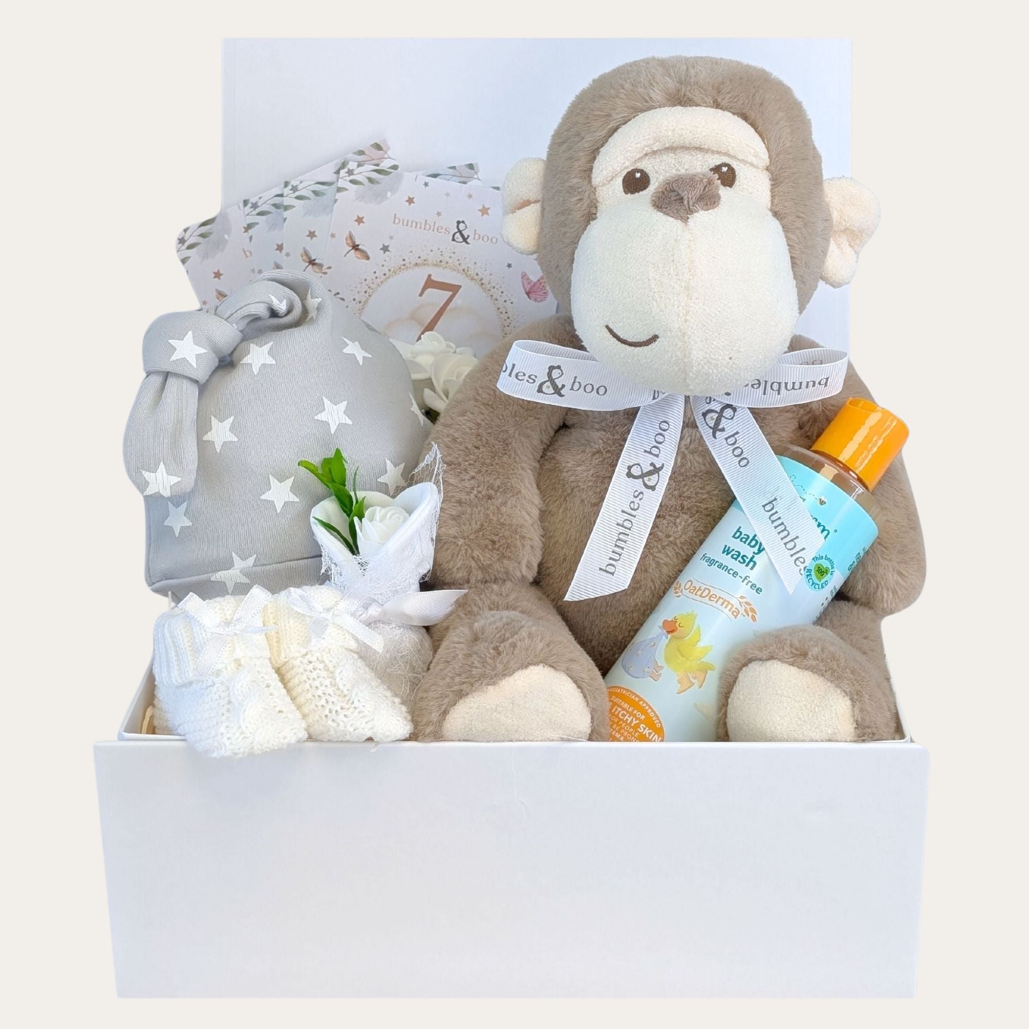 baby hamper gifts with monkey theme.