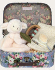 baby gifts hamper louie lamb includes lamb soft toy, teething ring, muslin square and silver brush and comb set