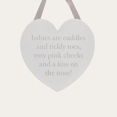 Baby Plaque Hanging Decoration 'Babies are Cuddles'