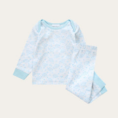 Baby All Over Elephant Print Pyjama Blue - 0-6 Months