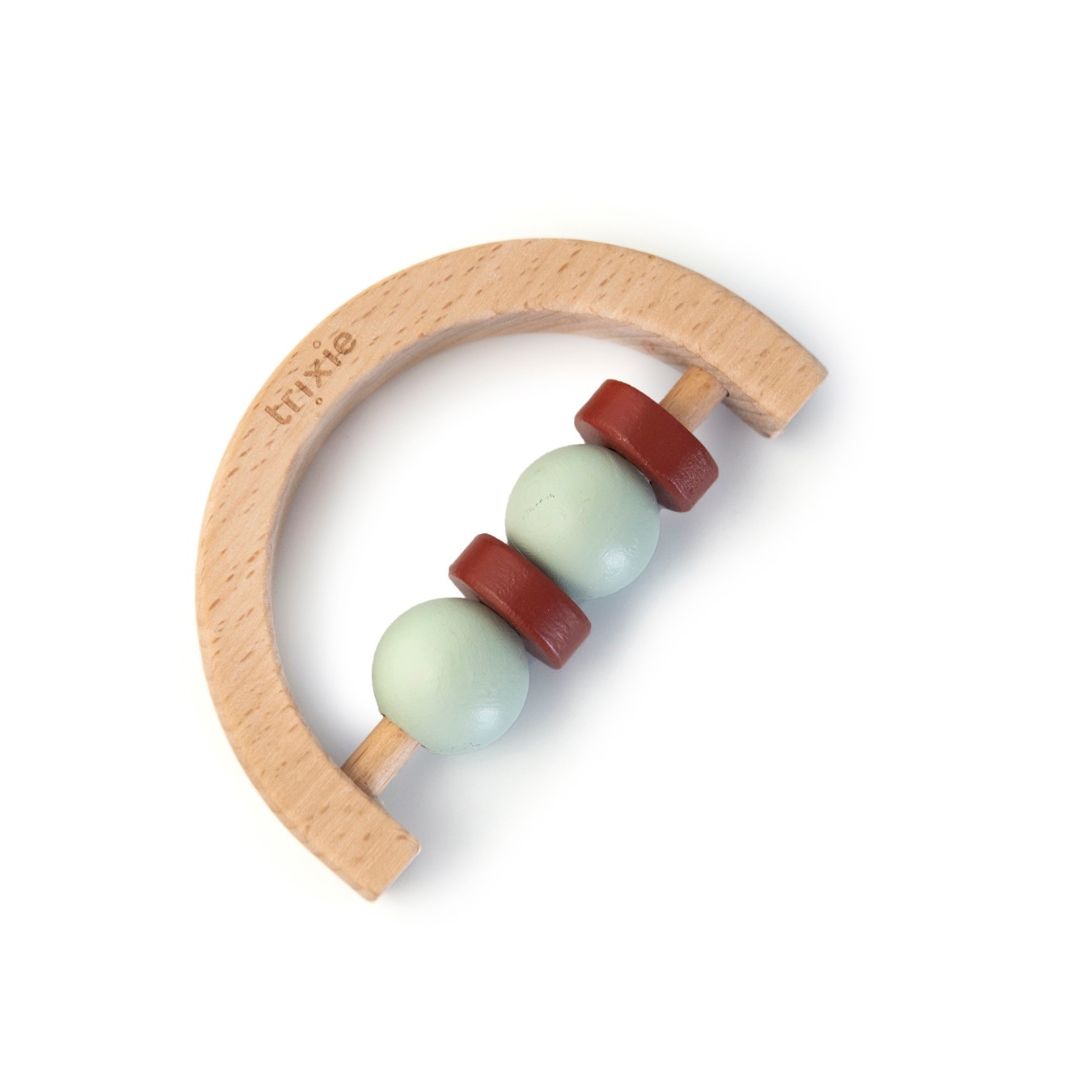 baby rattle wooden mint trixie