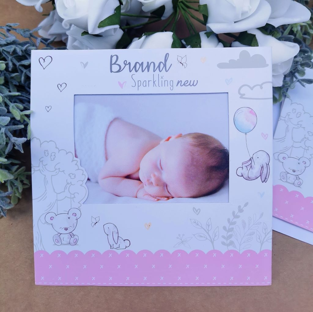 Pack of 2 pink baby announcement cards with matching envelopes, perfect for celebrating a new arrival.