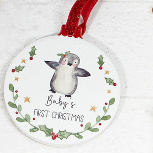 Babies 1st Christmas' Hanging Penguin Plaque Christmas