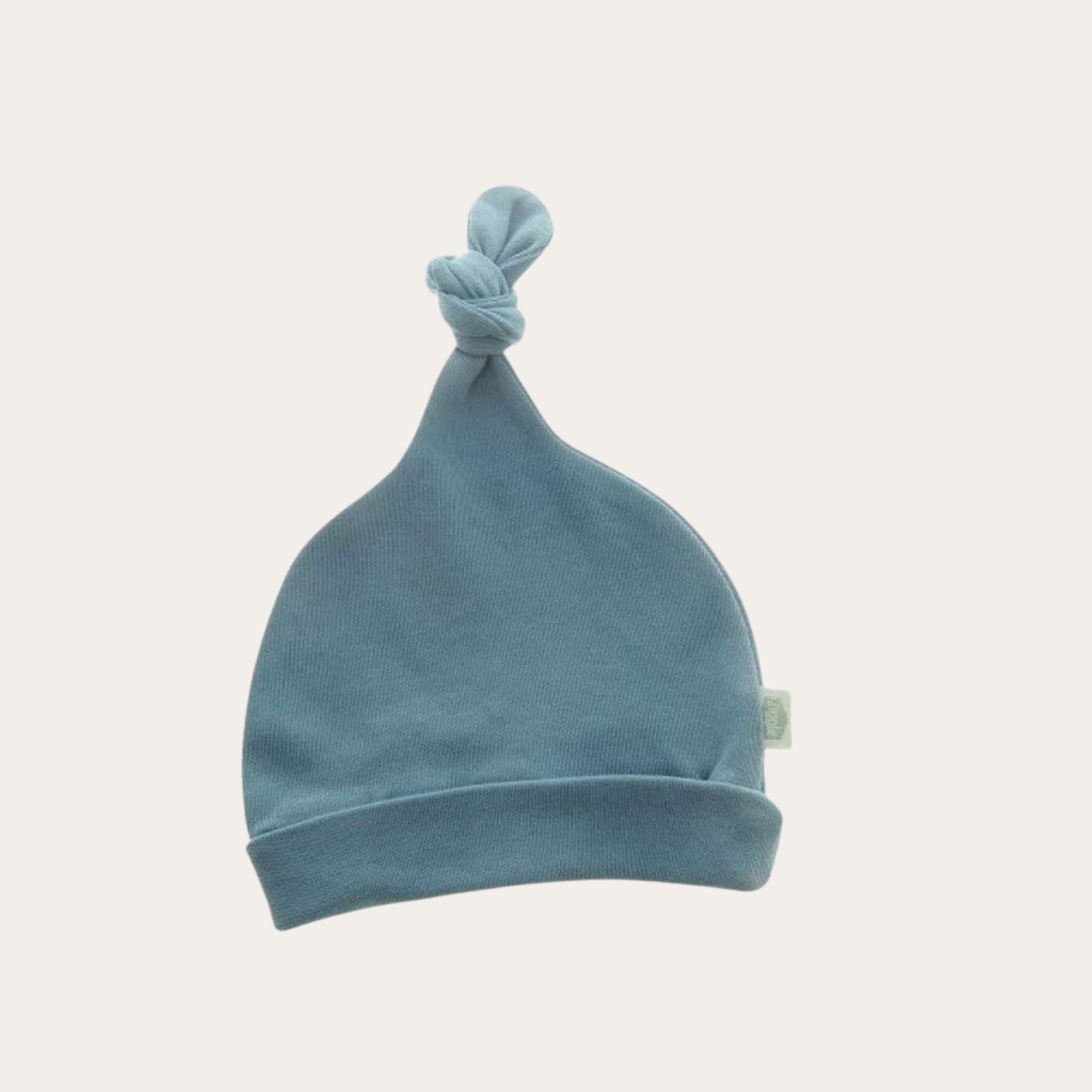 Blue baby knot hat.