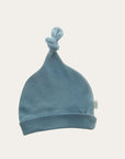 Blue baby knot hat.