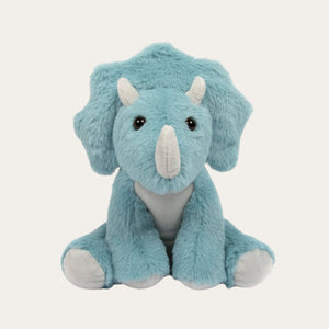 Blue squishy plush dinosaur soft toy made from recycled P.E.T. plastic, eco-friendly, 20cm