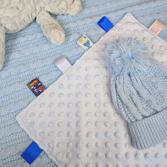 Soft Blue Taggie Comforter Blanket With Ribbons