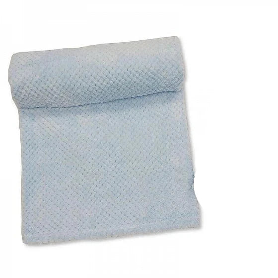 Light sky blue soft waffle baby blanket wrap