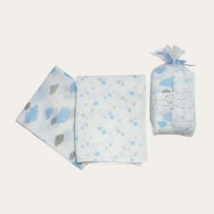 Blue Muslin Gift Set – 100% Cotton Baby Essentials