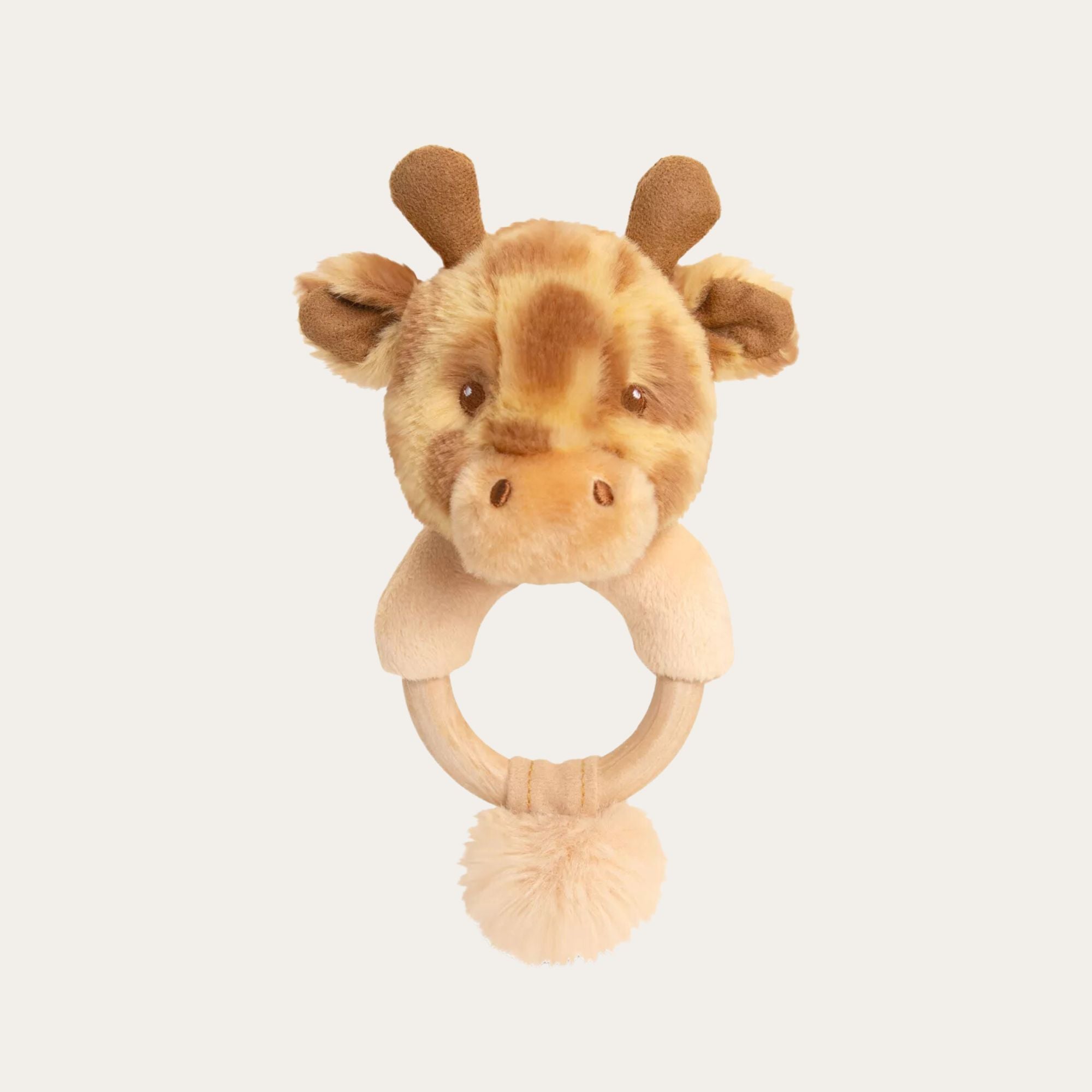 Keeleco Huggy Giraffe ring rattle – 100% recycled baby toy (14cm) – Bumbles and Boo.