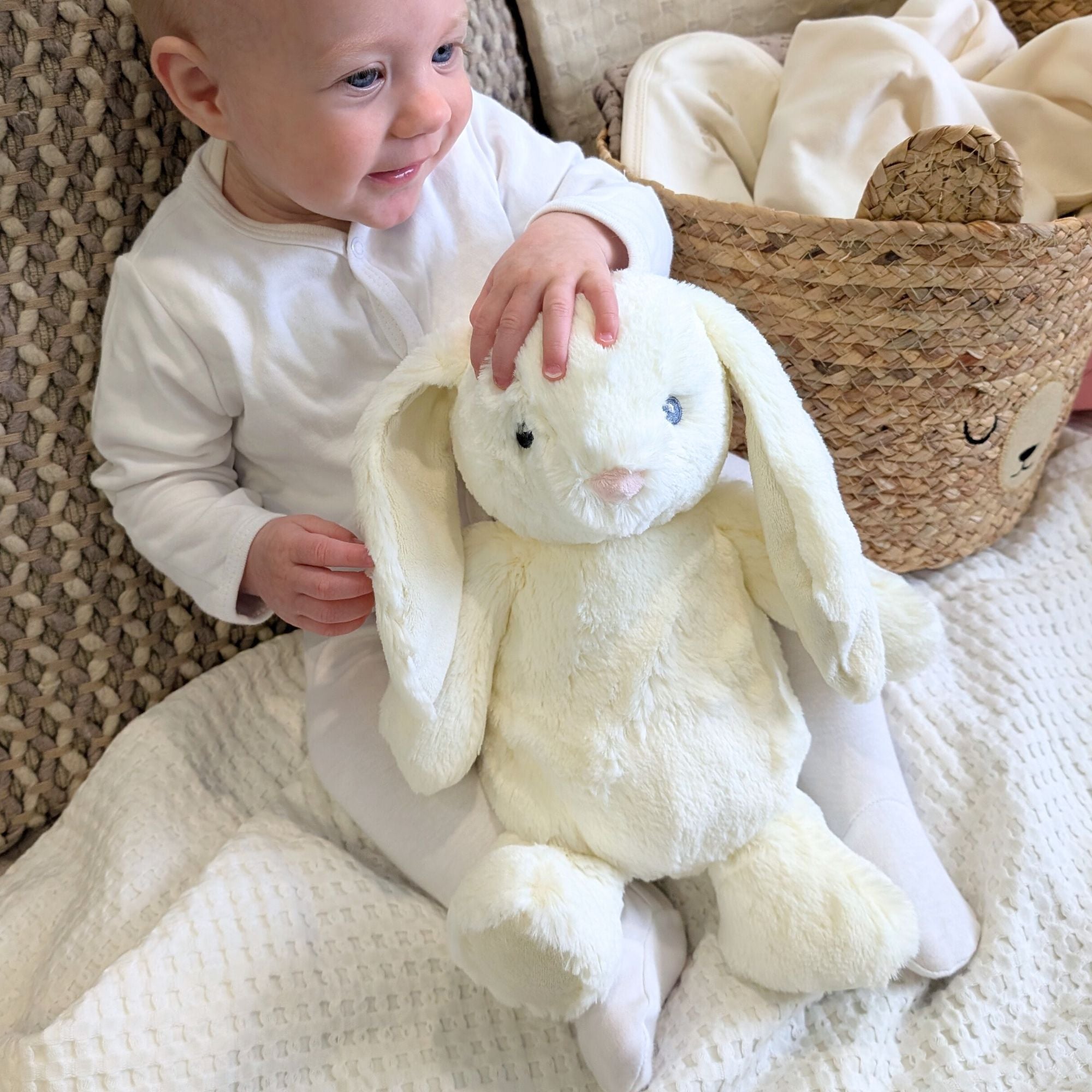 bunny white soft toy dewey aurora