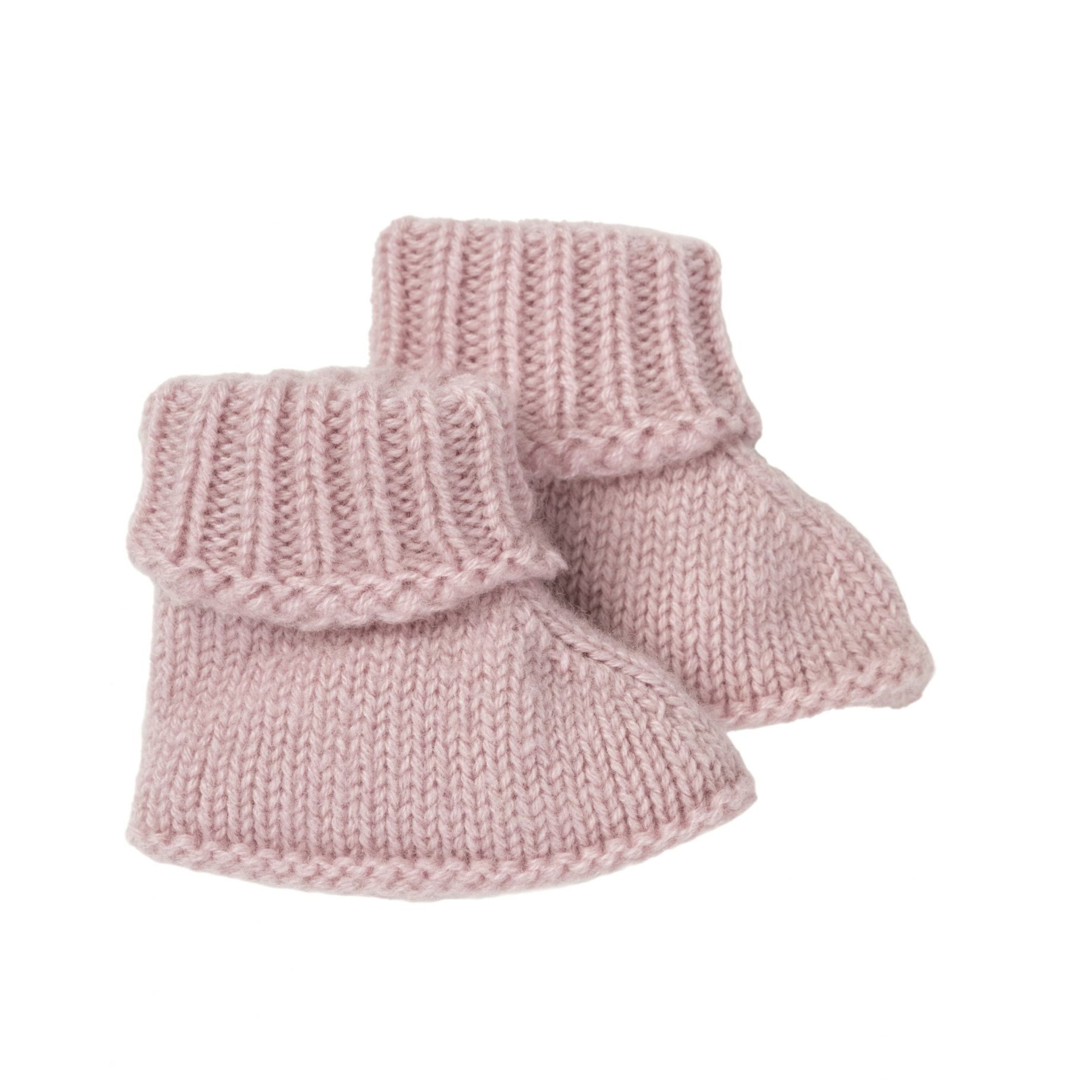 cashmere baby booties light pink knit