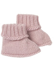 cashmere baby booties light pink knit