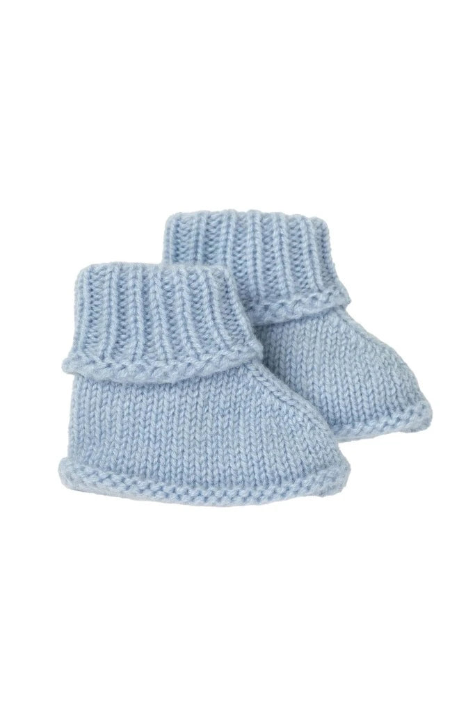 Blue cashmere baby booties