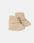 cashmere taupe baby knit booties