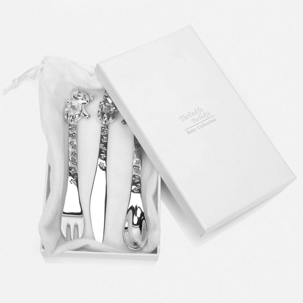 silver baby cutlery set.