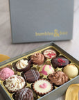 12 luxury chocolates in a box.