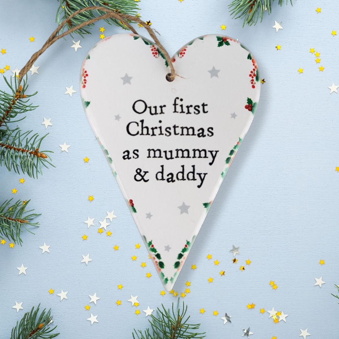 Christmas Hanging Ornament 'Our First Christmas as Mummy & Daddy' Christmas