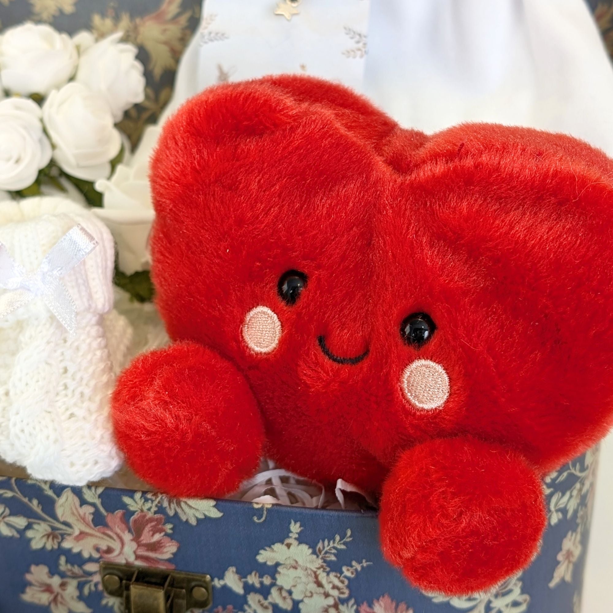 red heart soft toy for a mum to be gift