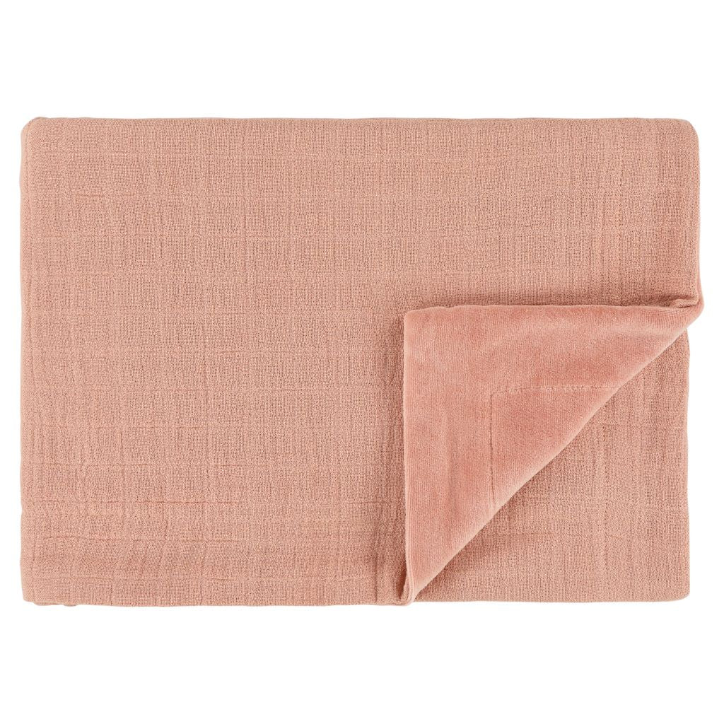 soft coral pink organic baby blanket