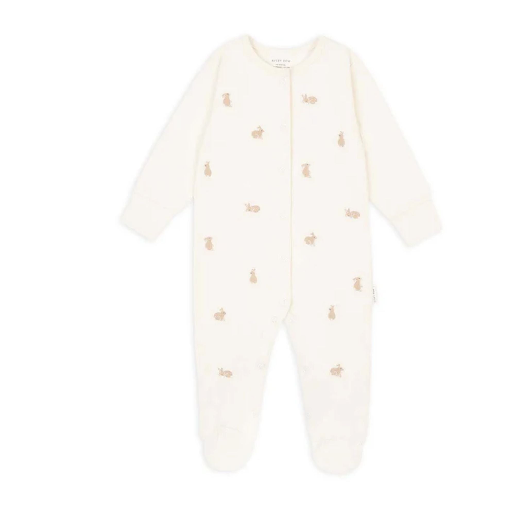 cotton baby sleepsuit with a bunny theme