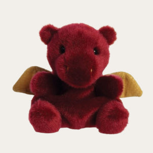 Burgundy and Gold Palm Pals Aidan Dragon Soft Plush Toy for babies and children.