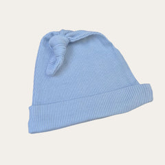 Baby Boy Dusty Blue Eco-Friendly Knot Hat - 100% Cotton