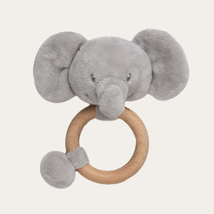 Eco-Friendly grey elephant Rattle Toy made from recycled materials