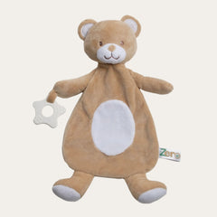 Eco-Friendly Brown Bear Baby Comforter with Teething Ring