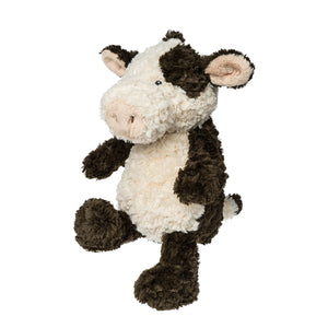 12-inch eco-friendly plush cow made from 100% recycled plastics, featuring a soft, textured body, embroidered facial details, and a cuddly design. Perfect for babies, snuggling, and adventures.