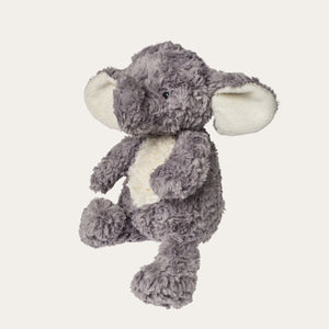 12-inch eco-friendly plush elephant made from 100% recycled plastics, featuring a soft, textured body, embroidered facial details, and a cuddly design. Perfect for babies, snuggling, and adventures.