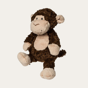 2-inch eco-friendly plush monkey made from 100% recycled plastics, featuring a soft, textured body, embroidered facial details, and a cuddly design. Perfect for babies, snuggling, and adventures.