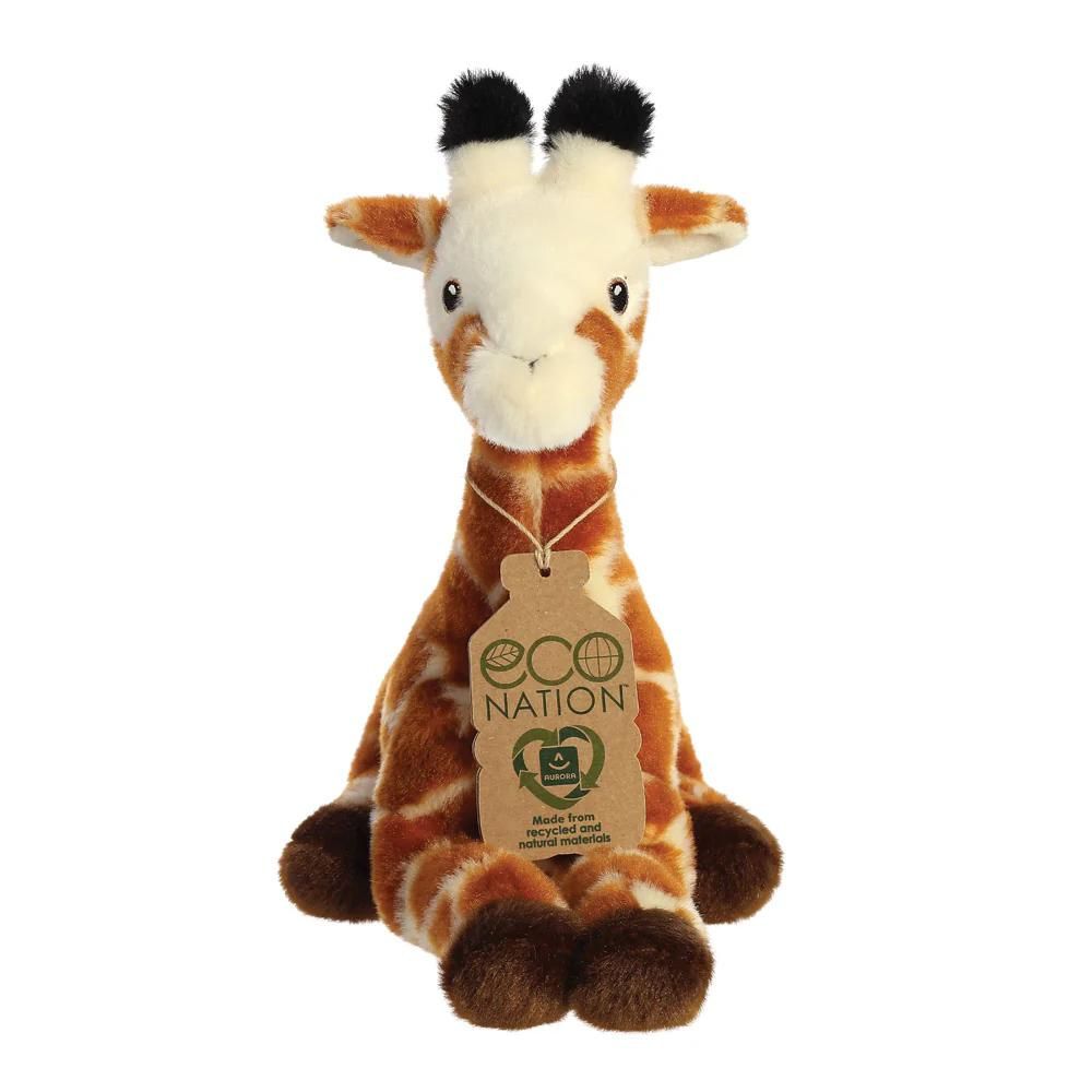 Soft giraffe made from recycled and natural materials